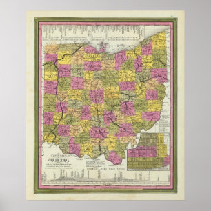 Poster Nouvelle Carte De L'Ohio