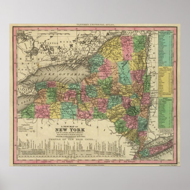 Poster Nouvelle Carte De New York (Devant)