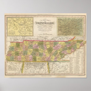 Poster Nouvelle Carte Du Tennessee