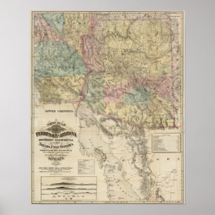 Poster Nouvelle carte du territoire de l'Arizona