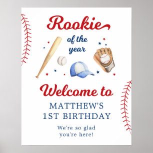 Poster Nouvelle de l'année Baseball premier anniversaire 