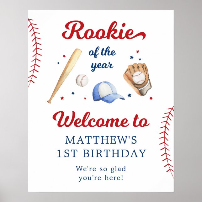 Poster Nouvelle de l'année Baseball premier anniversaire  (Devant)
