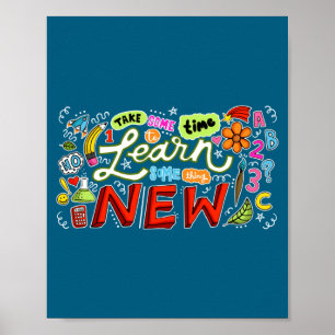 Poster Nouvelle Éducation Motivante Apprendre Quelque Cho