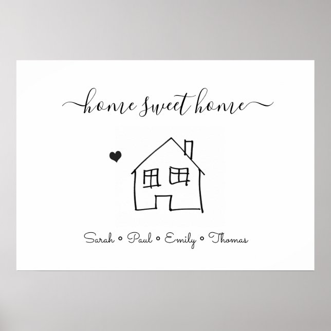 Poster Nouvelle maison famille maison douce maison mignon (Devant)