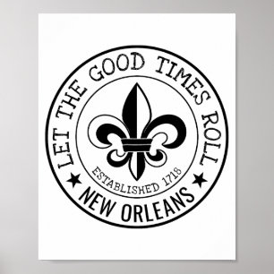 Poster Nouvelle-Orléans Laissez Les Bons Temps Rouler Fle