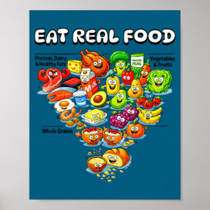 Poster Nouvelle pyramide alimentaire Manger de vrais carn