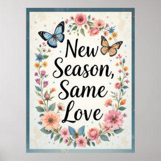 Poster Nouvelle Saison Même Amour Élégant Art Floral