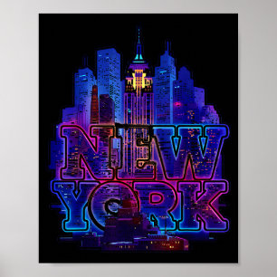Poster Nouvelle silhouette punk grunge vintage rétro de N
