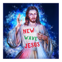 Nouvelle vague Jésus agitant du ciel chrétien