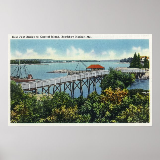 Poster Nouvelle vue du pont de pied de l'île Capital (Devant)