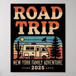 Poster Nouvelle York Aventure de Famille Camping-car Voya