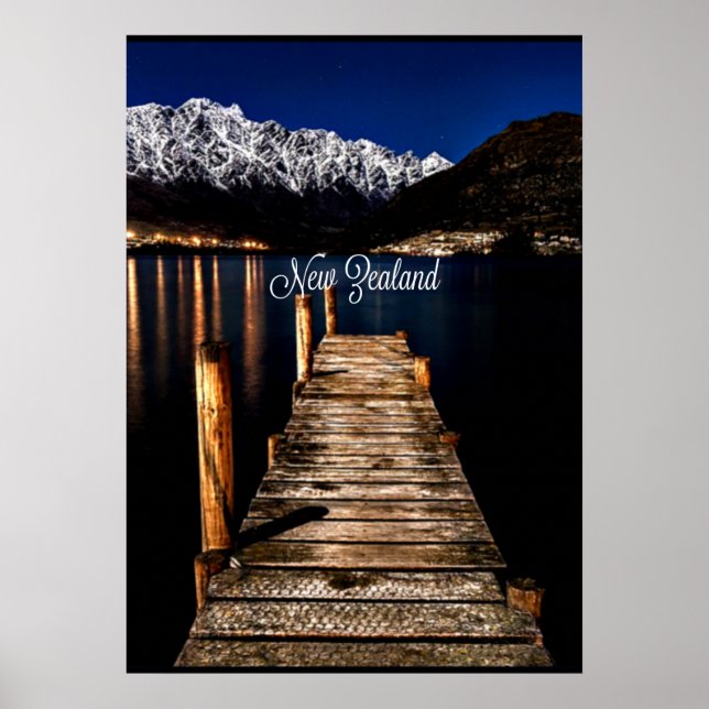 Poster Nouvelle-Zélande la nuit (Devant)