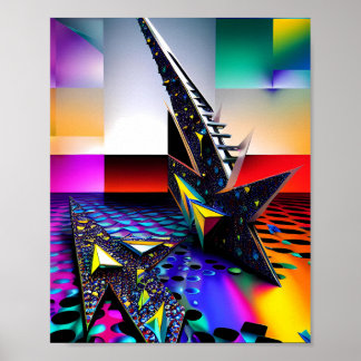 Poster Nouvelles vues de design Memphis