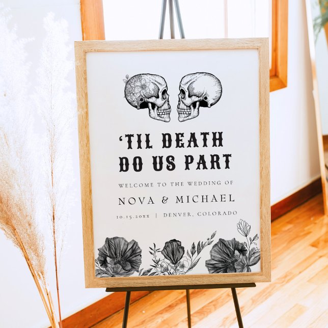Poster NOVA Gothique Floral Crâne jusqu'à la mort Mariage (Créateur téléchargé)