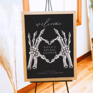 Poster NOVA Skeleton Heart Hands Fête des mariées Welcome