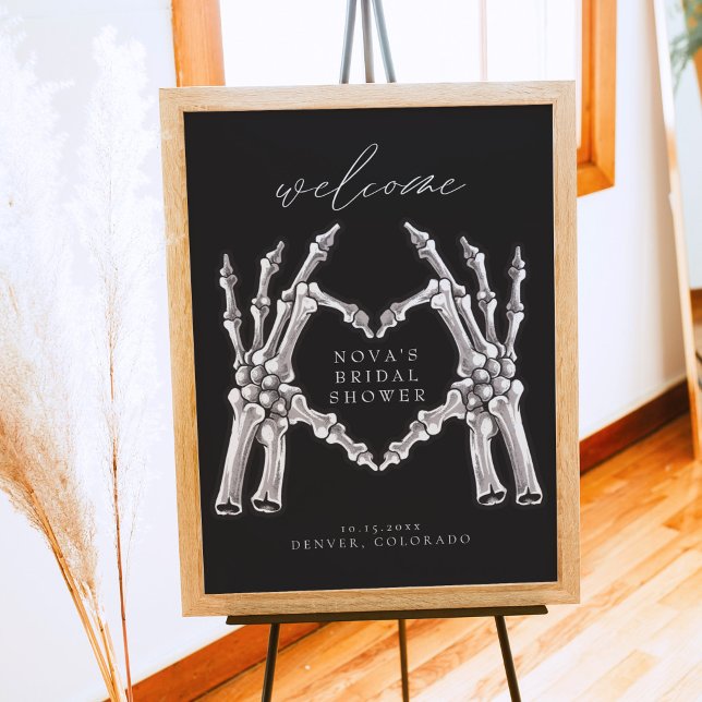 Poster NOVA Skeleton Heart Hands Mariage Accueil de Fête  (Créateur téléchargé)