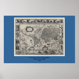 Poster Nova totius terrarum, 1606 Carte du monde antique