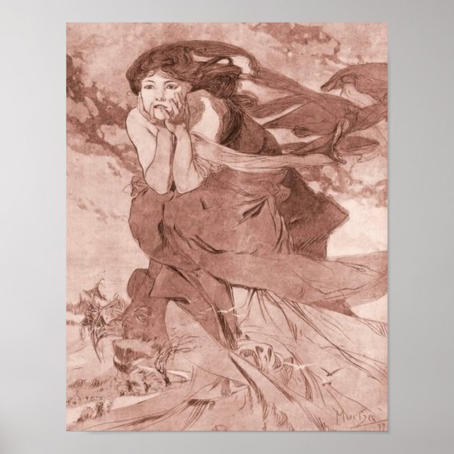 Poster November Art Nouveau Alphonse Mucha (Devant)