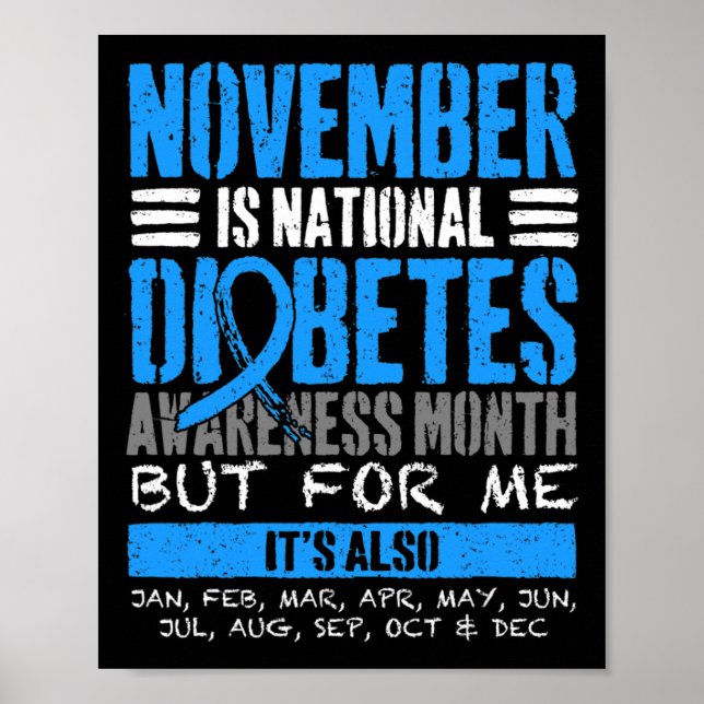 Poster Novembre est le mois de sensibilisation au diabète (Devant)