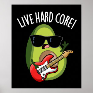 Poster Noyau Dur Avocat Rock Drôle Pun Fond Sombre
