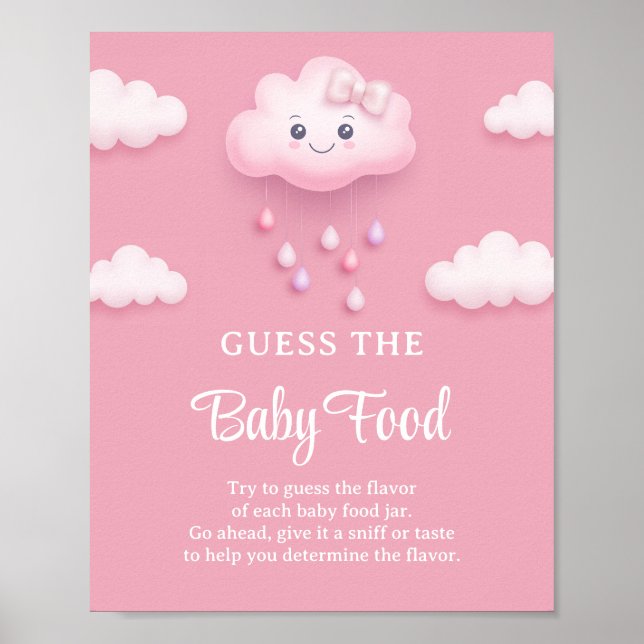 Poster Nuage blanc fluide neuf Guess The Baby Food jeu (Devant)