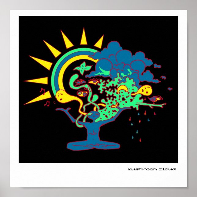 Poster nuage de champignons (Devant)