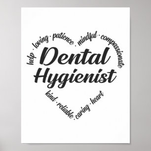 Poster Nuage de mots cardiaques hygiéniste dentaire