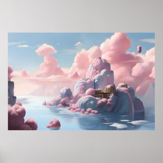 Poster Nuage de peinture de paysage