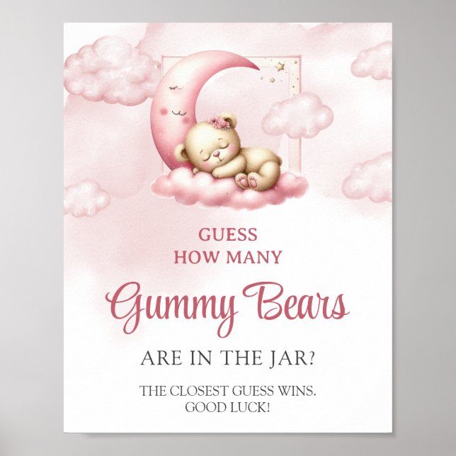 Poster Nuage d'ours en peluche neuf Devinez combien d'our (Devant)