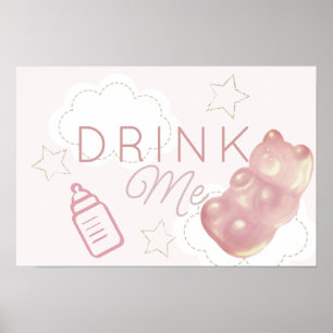 Poster Nuage d'ours gommeux rose Bois-moi l'étoile