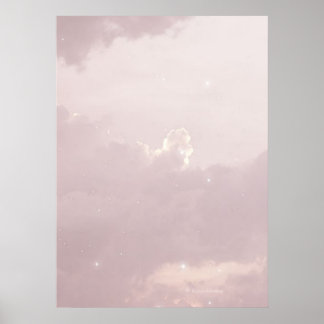 Poster nuage esthétique ciel pastel étoile lumière croiss