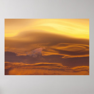 Poster Nuage lenticulaire au coucher du soleil
