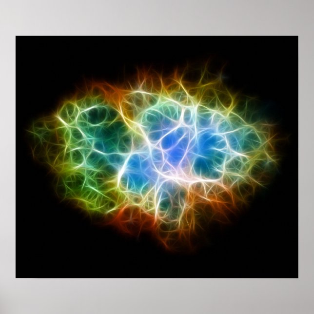 Poster Nuage spatial nébuleux crabe (Devant)