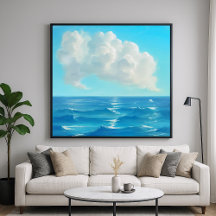 Nuage sur l'eau - Paysage marin de style pictural