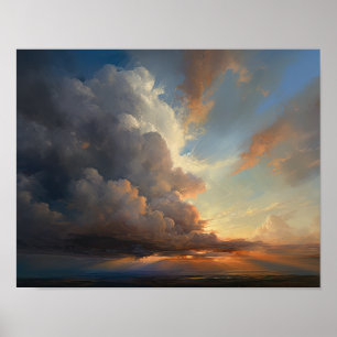 Poster Nuages à Dawn Peinture Art Imprimer l'affiche