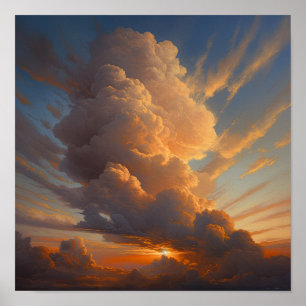 Poster Nuages à Dawn Peinture Art Imprimer l'affiche