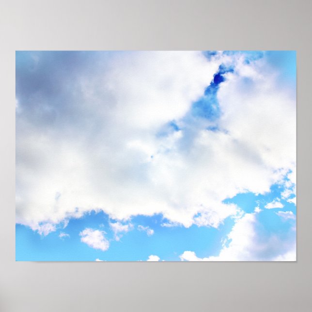 Poster Nuages blancs et ciel bleu (Devant)