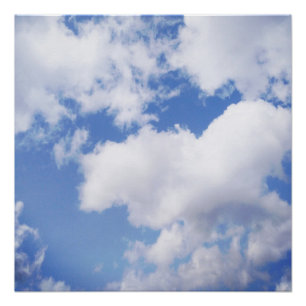 Poster Nuages Blancs Et Lumière Du Soleil Sur Le Tapisseu