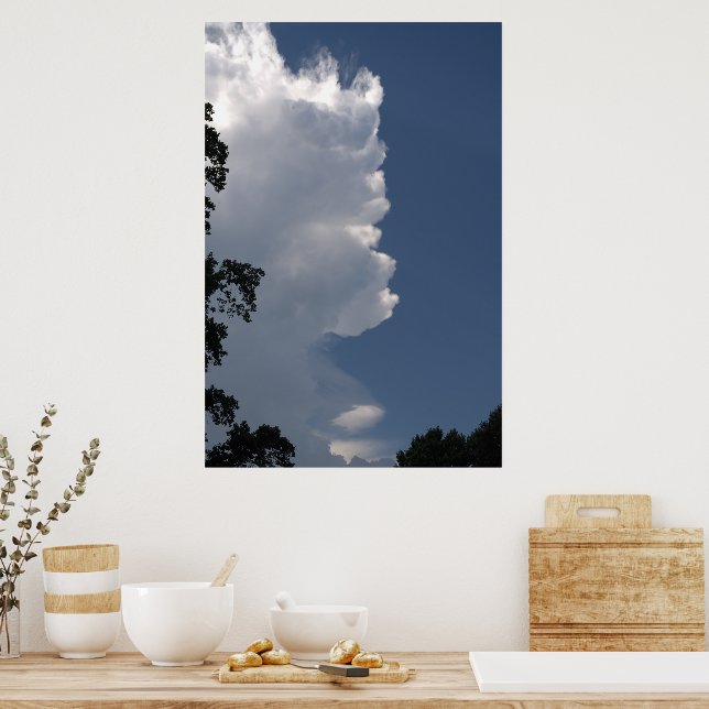 Poster Nuages blancs floffés Ciel bleu (Cuisine)