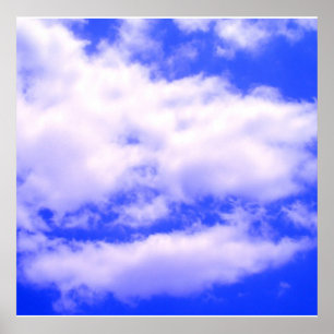 Poster Nuages dans un carré d'affiche de ciel bleu clair