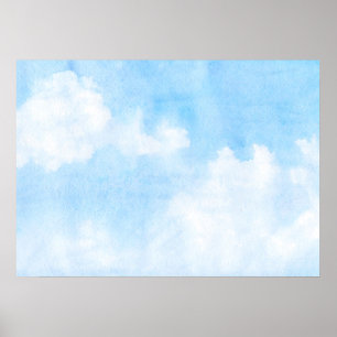 Poster Nuages d'aquarelle et arrière - plan de ciel