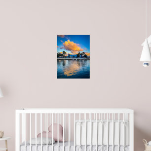 Poster Nuages dorés sur le ruisseau de Sliema : Matin à G