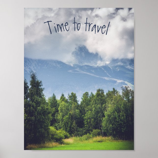 Poster Nuages flottants sur montagnes personnalisables (Devant)