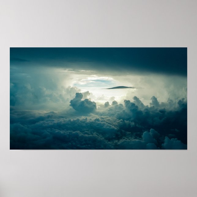 Poster Nuages Fluffeux Foncé Vue aérienne (Devant)
