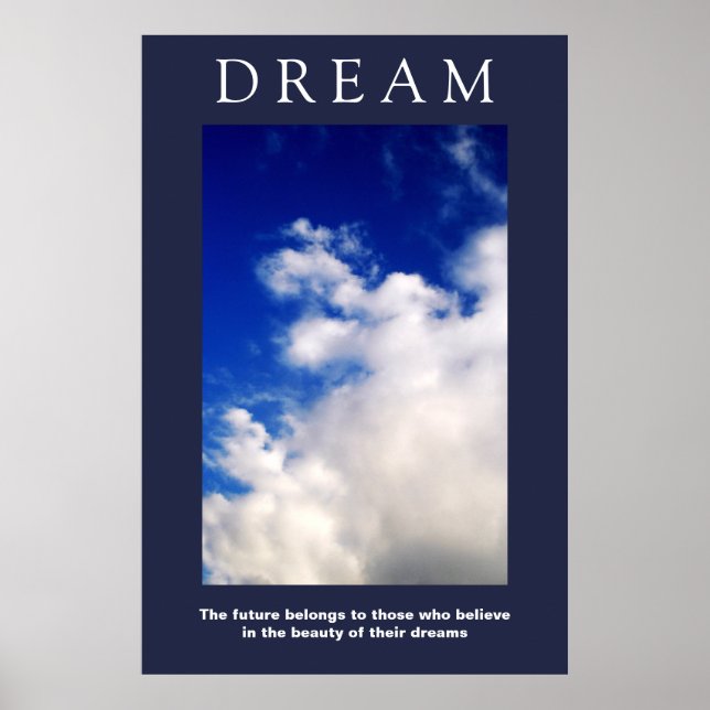 Poster Nuages Motivationnels De Rêve, Attitude Ciel Bleu (Devant)