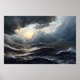 Poster Nuages orageux et art océanique