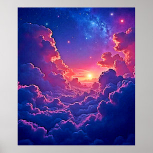 Poster Nuages Rêveurs : Magie Artistique du Coucher de So