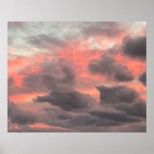 Poster Nuages tempétueux au coucher du soleil