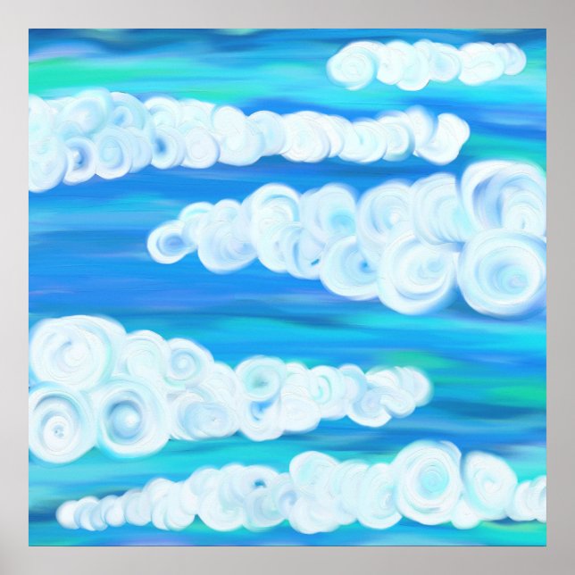 Poster Nuages tourbillonnant (Devant)