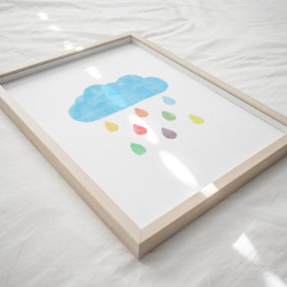 Poster nuageux couleur aquarelle